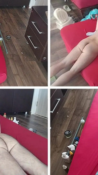 Lick Wife's Pussy Until Orgasm. Amateur Couple Has Crazy Sex in the Bedroom.