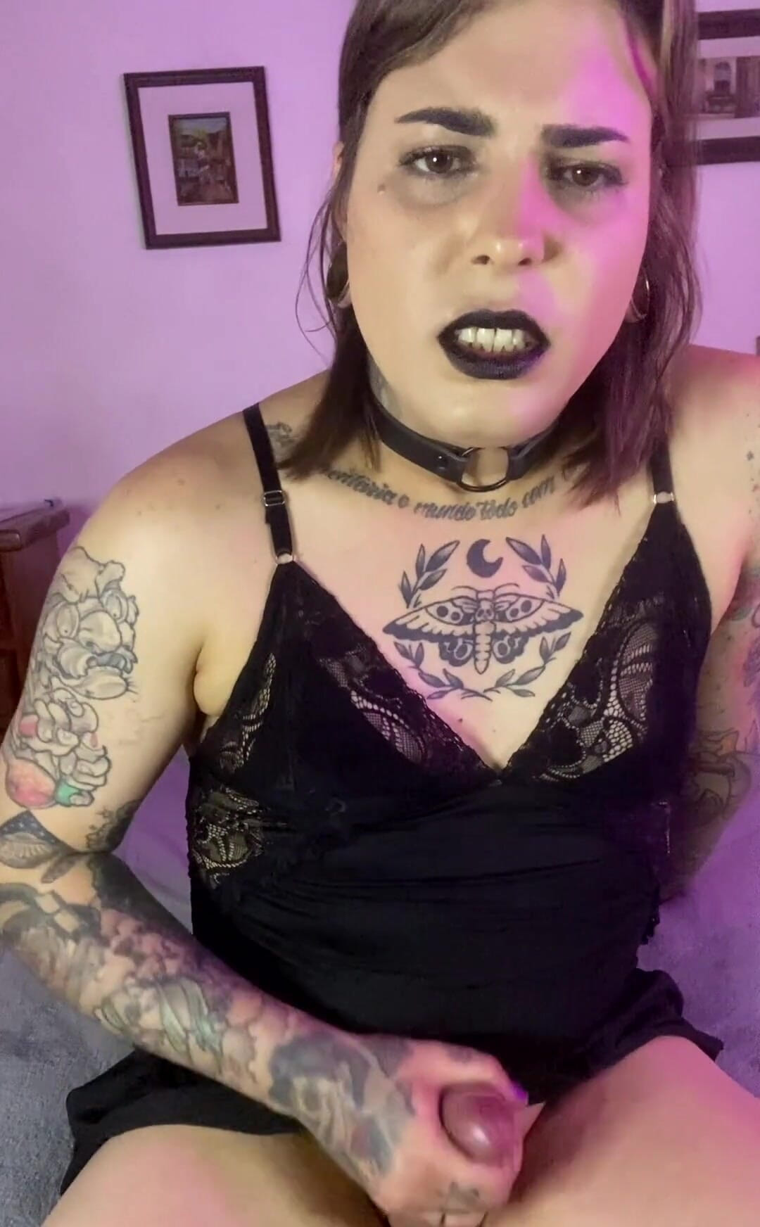 Black baby doll for a hot handjob
