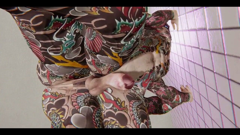 Yaoitube: Yaoi - Dvě sexy potetované dvojčata šukají v koupelně