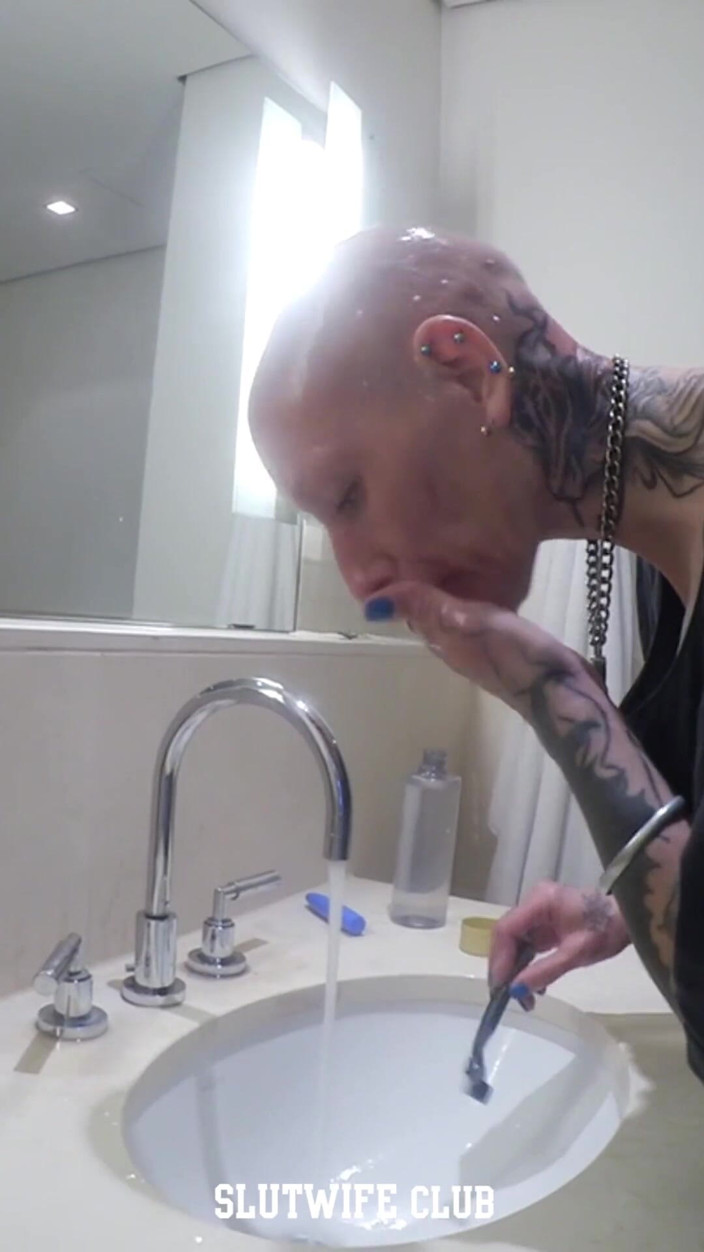 Slutwife Club: Vilja Shaves It All for My Slutwife Audition - Head, Pussy &amp;...