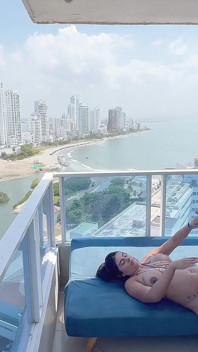 Horny Pregnant Woman Gets Fucked Hard on the Balcony