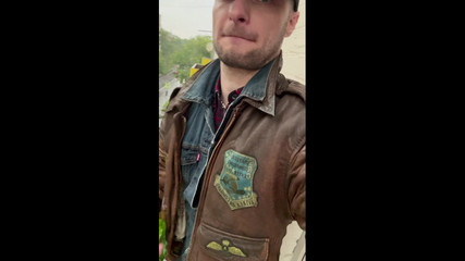 KinkySirius: Kinkysirius Enjoy Rain Shower in Brown Vintage Leather Bomber and...