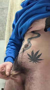 Revaz Masturbates Her Dick and Cums
