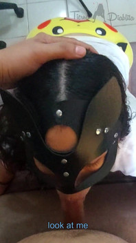 The Masked Girl Is Very Docile When She Has My Cock in Her Mouth