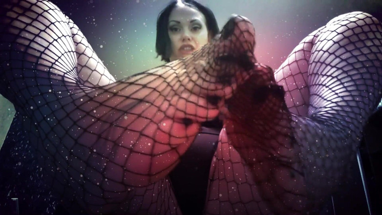 Goddess Misha Goldy: You are weak for my feet in fishnets JOI