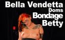 Picticon bondage and fetish: Bella Vendetta Doms esaret Betty BDSM kırbaçlanan dildo servis ediyor