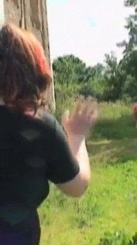 The old lady discovers a boy masturbating