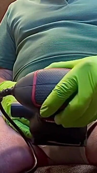 Watch This Sander Vibrate His Cock to Orgasium