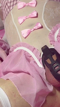 Cute Pink Sissy Belly Bulge - Balls Deep Anal Dildo