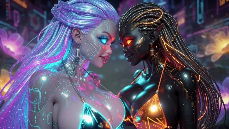 Hot girl dancing: Aliens Kiss Yang Cantik Dalam Muzik Bagus, Animasi Ai