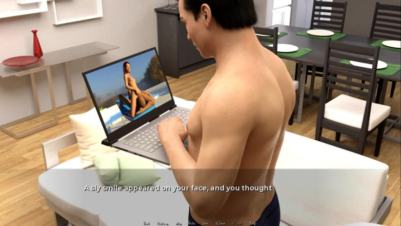 Dirty GamesXxX: Pindah ke bawah: istrinya sedang bekerja dan dia menonton film...