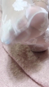 Halt weiße füße nylon hoch