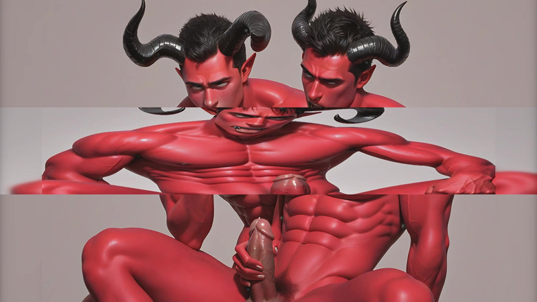 LustMen: Incubus demonic pierdut în plăcere senzuală. Red Skin și Ahegao solo