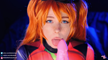 MollyRedWolf: Asuka Langley 4K! Tembusan berganda dan mainan besar