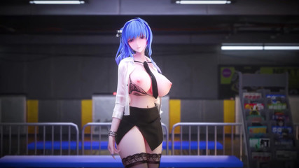 MikuMotion: Bürodame in uniform; Bleistiftrock; Spitzen-tanga; Sekretär