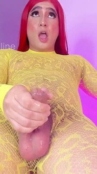 Shemale Colombian Huge White Cock Cumshot - Aline's Birthday March 17