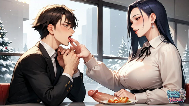 Femboy Hentai Haven: Vitrina cu fund mare a travestitului la cafeluță transformă cea...