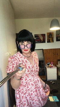 Andreina the Sissy Wearing Black Nails