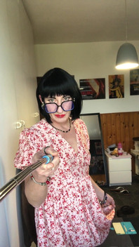 Andreina the Sissy Wearing Black Nails