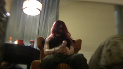 Solo Austria: Kinky redhead teen showing you how to jerk with strap-on