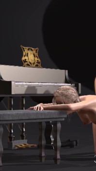 Piano. Classboy in the skull mask fucks hard a female pianist teacher