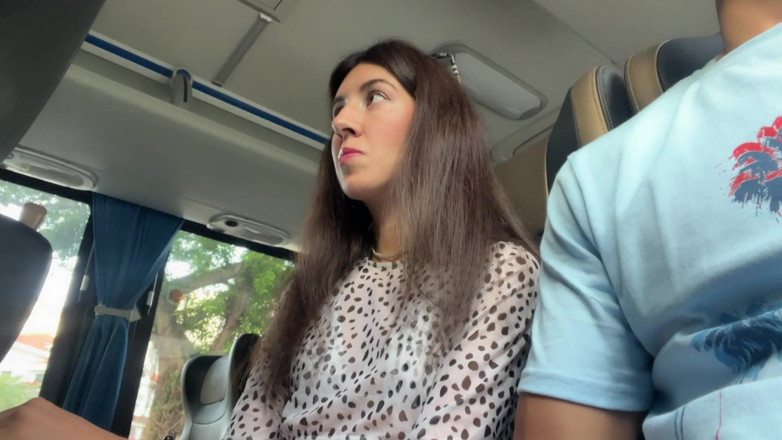 Katty West: Public Dick Flashing - Risky Handjob in Public Bus Full of...