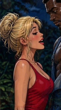 Jaloerse vrouw had gekke seks in de jungle. Vrouw zuigt in het openbaar een grote zwarte pik en neukt