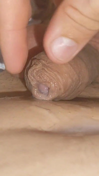 Masturbation and Cumshot Through the Phimosis Leather!!!