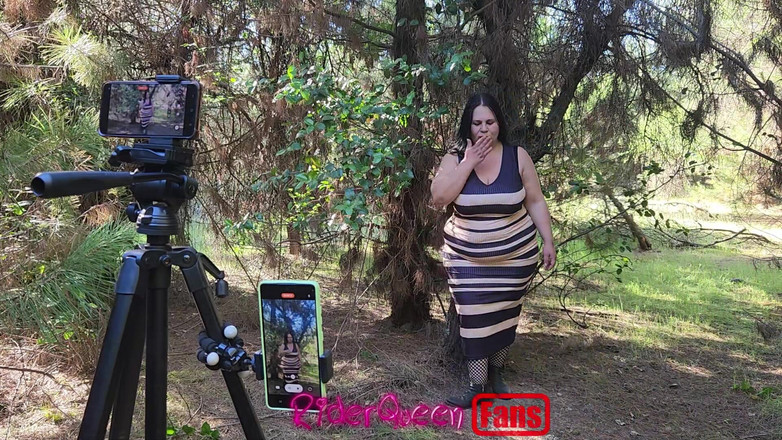 Riderqueen BBW Step Mom Latina Ebony: Riderqueen açık havada yalnız