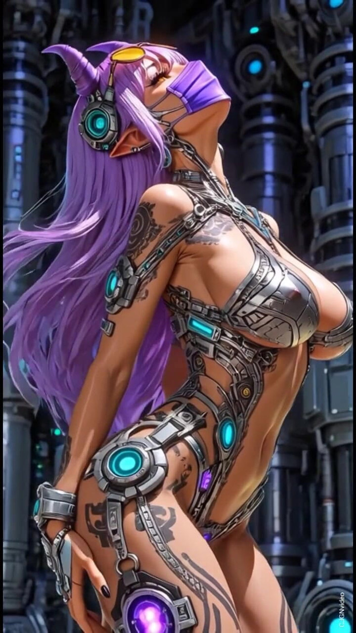 Hot girl dancing: 139 Cyberpunk-mädchen hüpfender arsch (ai Animation)