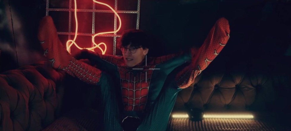 HotDogs studio: Spider Man Costume. Bottom Boy a Pose. Ass Hole