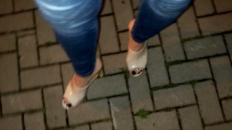 Heelex: Nude High Heel Wedges