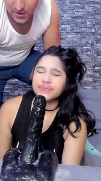 Fucking Valezka Face with Dildo