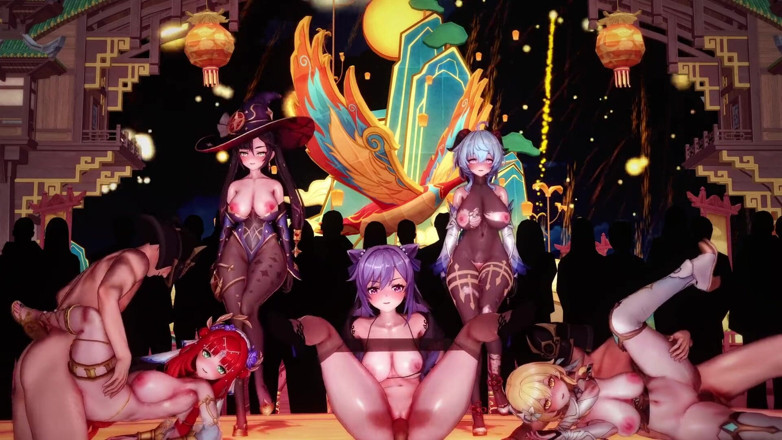 NSFWOtaku: Genshin Impact - Lantern Rite Fuck Fiest Gangbang Genshin Girls Creamed - 3D...