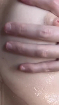 Oil Lotion Fetish Worshipping My Big Sexy Natural Tits Boob Play