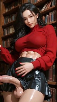 Futanari in Library