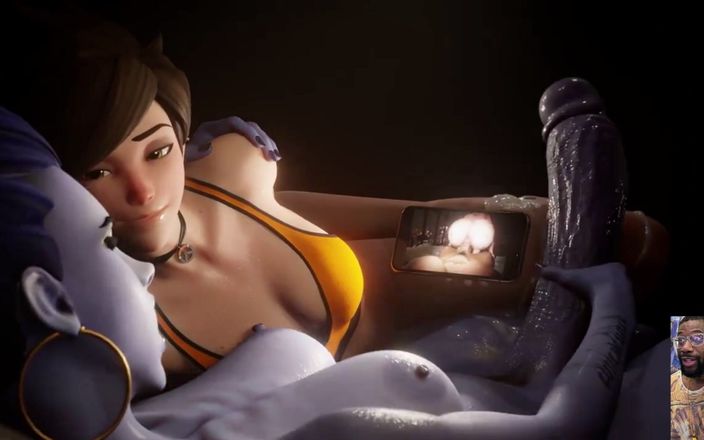 L6RD7BLU3 FUTA: Large Cock Futa Widowmaker Cums Hard for Tracer, Ms. X...