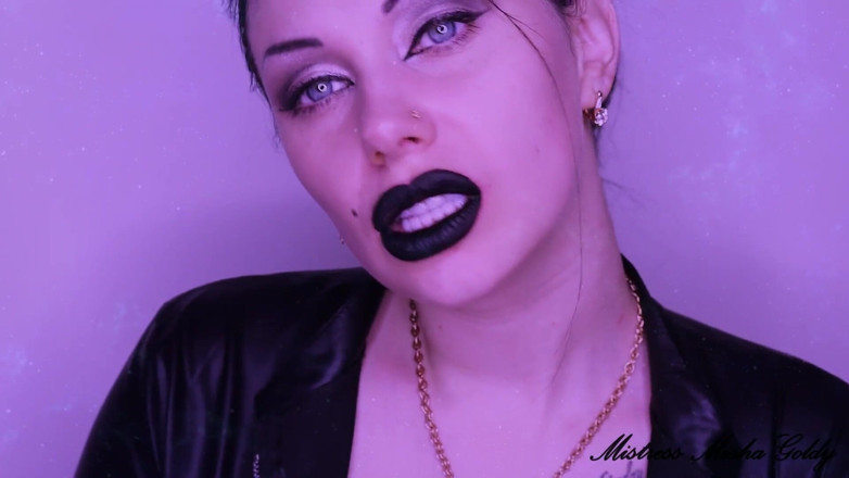 Goddess Misha Goldy: Le labbra nere lucide ottengono il totale controllo di te!...