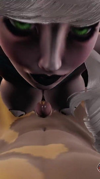 섹시한 애니메이션 마녀 Elsa - 젖탱이 서비스 및 격렬한 핸잡 액션의 3D 할로윈 헨타이!