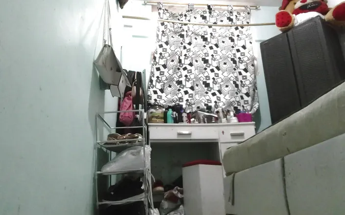 Katrina4deluxe: Nurse in her room after coming home from work