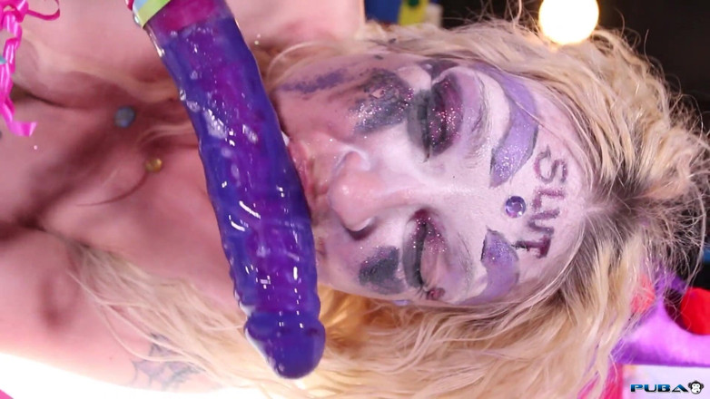 Leya Falcon: Clown Stripper Playing with Her Pussy