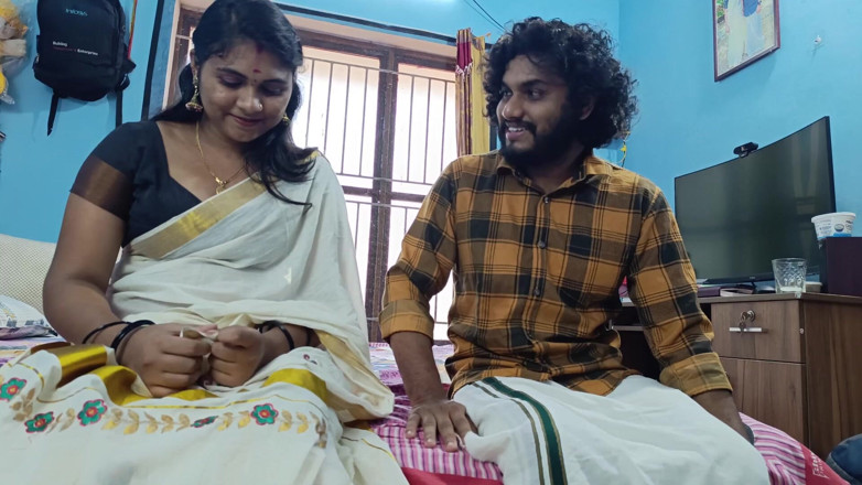 Vaigavarun45: Mallu çiftin ilk gece videosu, ilk gece seksi, kerala saree ilk...