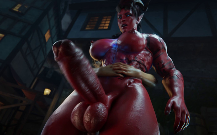 Futanari 3D: Futanari Lae'zel Deepthroat &amp; Anal Karlach Demon - 3D Baldurs Gate Futa Girls...