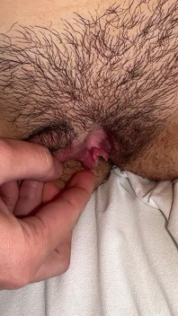 Full Bush Covered in Smegma & Cream - Close up Hairy Pussy with Dirty Talk