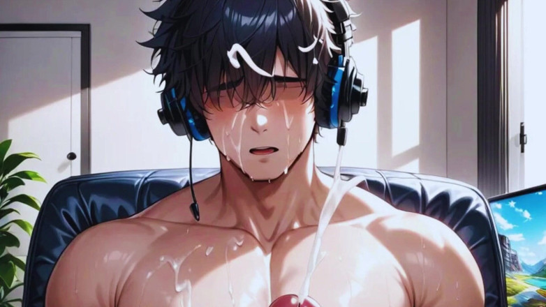 Real narrated fantasy Hentai: Pemain langsung menjadi tidak terkawal dan bertukar menjadi gay dalam...