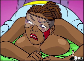 Dukes Hardcore Honeys: Big booty ebony superheroine captured by aliens