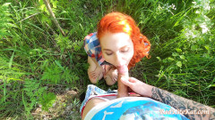 Red KiteKat: Тинка сосет большой член и получает оральный кримпай на улице в парке