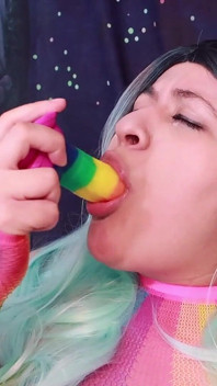 Rave Girl Plays with Her Favorite Toy