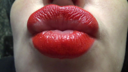 Goddess Misha Goldy: Kiss me baby! Red lipstick and big sexy lips fetish