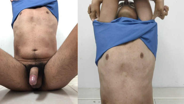 Miguelo Sanz: 털이 무성한 라틴계 남자가 2 앵글 자위를 시도하다